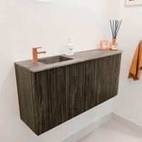 Toiletmeubel Mondiaz Joya Dlux | 91.6 cm | Meubelkleur Shadow | Faye wastafel Oza Wasbak Links | 1 kraangat