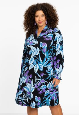 Yoek Jurk A-lijn | Blauw | Maat 54/56