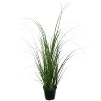 Louis Maes Quality kunstplant - Siergras bush - donkergroen - H65 cm - in pot   -
