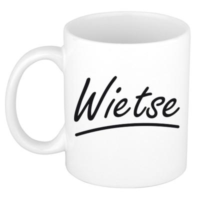 Wietse Naam koffiemok - beker - met sierlijke letters - wit - 300 ml - Cadeau - Heren Wietse Naam koffiemok - beker - met sierlijke letters - wit - 300 ml - Cadeau - Heren