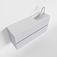 Toiletmeubel Mondiaz Ada | 100 cm | Meubelkleur Cale | Lex wastafel Talc Rechts | 1 kraangat