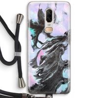 Pastel zwart: OnePlus 6 Transparant Hoesje met koord