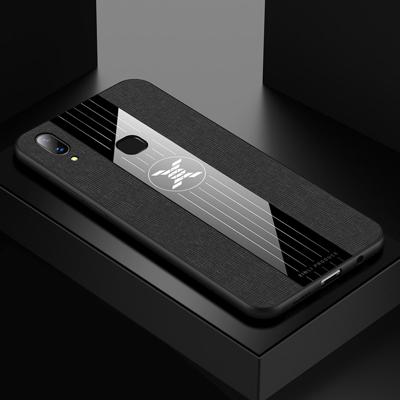Voor vivo X21i XINLI stiksels doek textuur schokbestendig TPU beschermhoes (zwart)