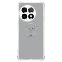 OnePlus 11 Stevig | Bumper Hoesje | Grijs Baby Olifant