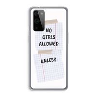 No Girls Allowed Unless: OnePlus 9 Pro Transparant Hoesje