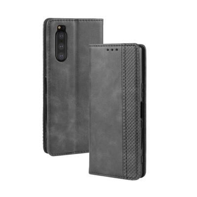 Magnetische Buckle retro Crazy Horse textuur horizontale Flip lederen case voor Sony Xperia 2 met houder & kaartsleuven & fotolijstjes (zwart)