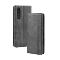 Magnetische Buckle retro Crazy Horse textuur horizontale Flip lederen case voor Sony Xperia 2 met houder & kaartsleuven & fotolijstjes (zwart)