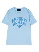 Emporio Armani Kids t-shirt à patch logo - Bleu