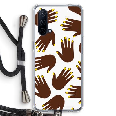 Hands dark: OnePlus Nord CE 5G Transparant Hoesje met koord