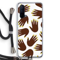 Hands dark: OnePlus Nord CE 5G Transparant Hoesje met koord