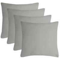Stof Textile sierkussen Nelson - 4x - lichtgrijs - 60 x 60 cm - bank kussens - polyester