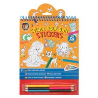 Creative Craft Group Kleur je eigen stickers met kleurpotloden dieren, 250st.