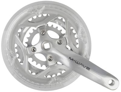 M-Wave crankset 26/38/48t 170mm vlak +0mm 7-8sp met kettingrand zilver