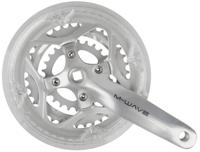 M-Wave crankset 26/38/48t 170mm vlak +0mm 7-8sp met kettingrand zilver