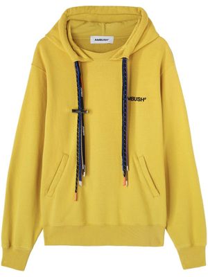 AMBUSH hoodie en coton à liens de resserrage - Jaune