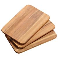 Kesper Ontbijtplankjes - 3x stuks - acaciahout - 22 x 14 cm - bruin - Broodplankjes