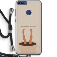 Aggressively drinks coffee: Huawei P Smart (2018) Transparant Hoesje met koord