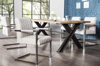 Moderne sledefauteuil BIG ASTON steengrijs geborsteld RVS - 39086