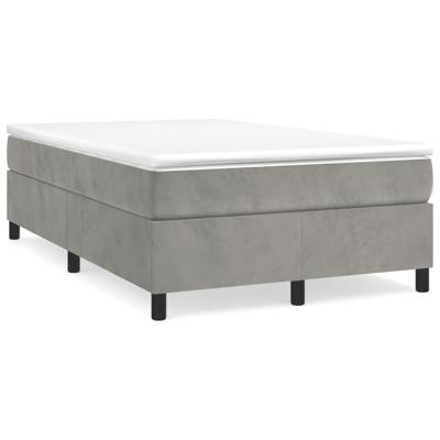Boxspring met matras fluweel lichtgrijs 120x190 cm