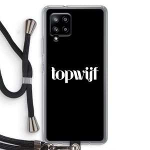 Topwijf Zwart: Samsung Galaxy A42 5G Transparant Hoesje met koord