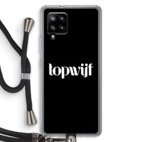 Topwijf Zwart: Samsung Galaxy A42 5G Transparant Hoesje met koord