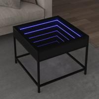Salontafel met Infinity LED 50x50x41 cm zwart