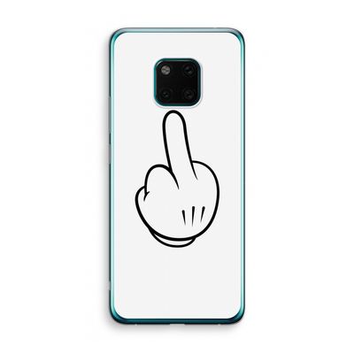 Middle finger white: Huawei Mate 20 Pro Transparant Hoesje