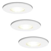 3x Barcelona LED Inbouwspot - Dimbaar - 4 Watt 4000K Neutraal Wit - GU10 Fitting - IP44 spatwaterdicht - Wit - Voor binnen, buiten en badkamer