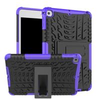 Band textuur TPU + PC schokbestendig geval voor iPad mini 2019 met houder (paars)