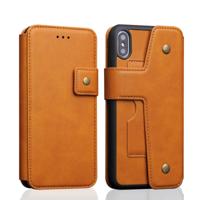 Koeienhuid textuur magnetische absorptie afneembare horizontale Flip lederen case voor iPhone XS Max met houder & kaartsleuven & portemonnee (geel)