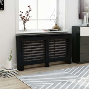 VidaXL Radiatorombouw 152x19x81,5 cm mdf zwart