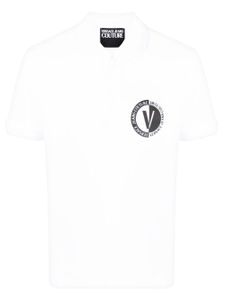 Versace Jeans Couture polo en coton à logo imprimé - Blanc