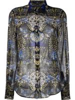 ETRO chemise en soie à fleurs - Gris