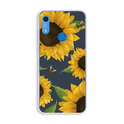 Sunflower and bees: Huawei Y6s Transparant Hoesje