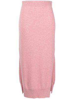 Barrie jupe en maille à taille haute - Rose