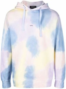 A.P.C. hoodie à imprimé tie dye - Bleu