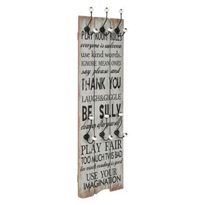 VidaXL Wandkapstok met 6 haken thank you 120x40 cm