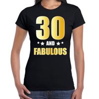 30 jaar and fabulous tekst - verjaardag cadeau t-shirt - zwart - voor dames