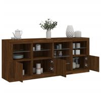 Dressoir met LED-verlichting 164x37x67 cm bruin eikenkleur