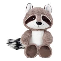 Knuffeldier Wasbeer - zachte pluche stof - grijs - zittend - knuffelbeer - 28 cm