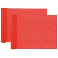 Santex Tafelloper op rol - 2x - polyester - rood - 30 cm x 10 m - Feesttafelkleden - thumbnail
