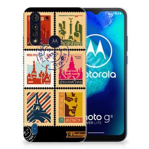 Motorola Moto G8 Power Lite Siliconen Back Cover Postzegels