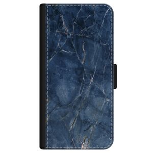 iPhone 12 flipcase - Marmer navy blauw