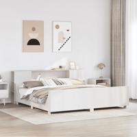 Bedframe zonder matras massief grenenhout wit 180x200 cm