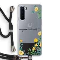 Gele bloemen: OnePlus Nord Transparant Hoesje met koord