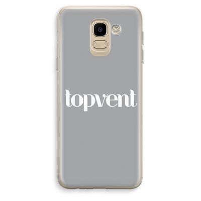 Topvent Grijs Wit: Samsung Galaxy J6 (2018) Transparant Hoesje