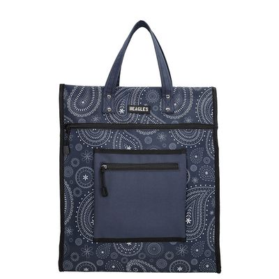 Stevige Boodschappentas Basic Hoog Blauw/Wit Paisley
