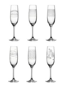 Leonardo Casella Champagne glazen met print, per 6