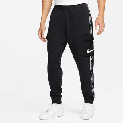 Nike Cargobroek NSW Repeat Fleece - Zwart/Wit