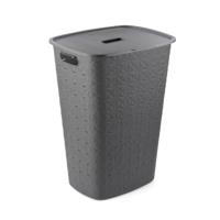 Curver softex wasmand met deksel 56l antraciet - thumbnail